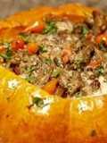 Abóbora Recheada com Carne e Legumes