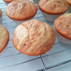 A picture of Peanut Butter & Hazelnut Choc Muffins.