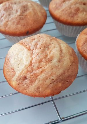 A picture of Peanut Butter & Hazelnut Choc Muffins.