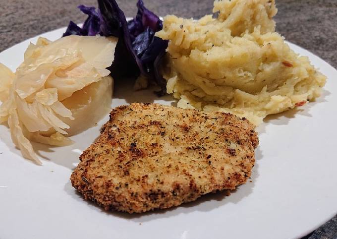 Herb-Crusted Pork With Apple Mash