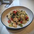 Green thai salmon and asparagus tray bake