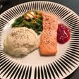 Roasted salmon and mashed potatoes