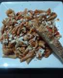 Pasta mexicana vegana de pelo de ángel de chile costeño y verduras el geras. México
