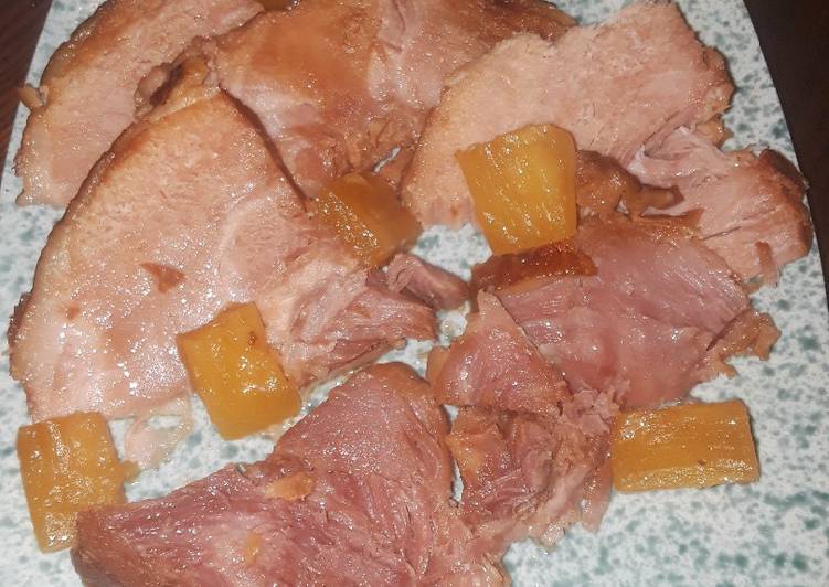 Step By Step Guide to Prepare Super Quick Homemade Slow Cooker Sweet Ham