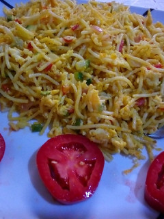 A picture of Spiced egg in spaghetti #noodlesrecipecontest.