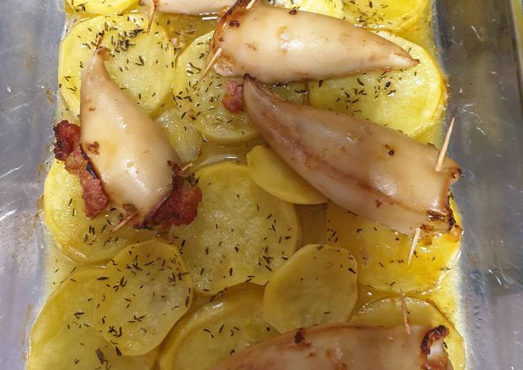 Calamares rellenos de longaniza a mi estilo