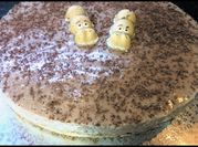 Una foto de tarta kinder sin horno