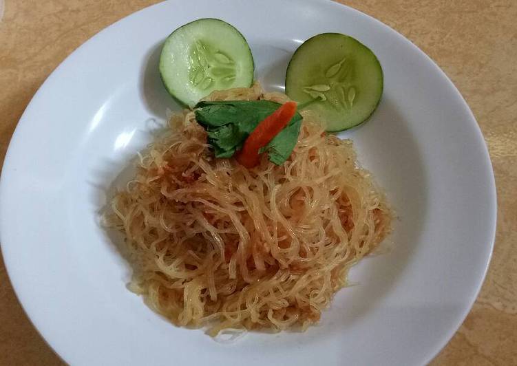 Cara memasak Bihun bumbu kacang enak