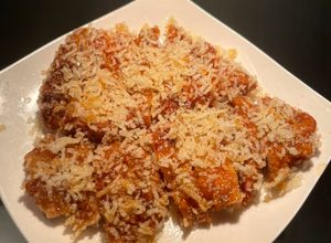 Hình của món Thịt cốt lết chiên xù sốt chua ngọt k cần bột chiên xù.