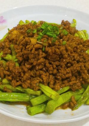 Foto resep Tumis Buncis Siram Daging Dapi Pedas