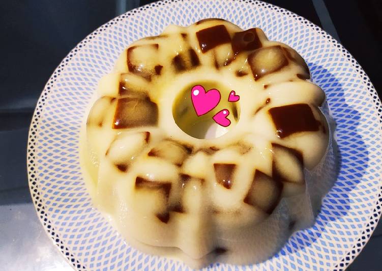 Puding Mozaik nutrijell coklat