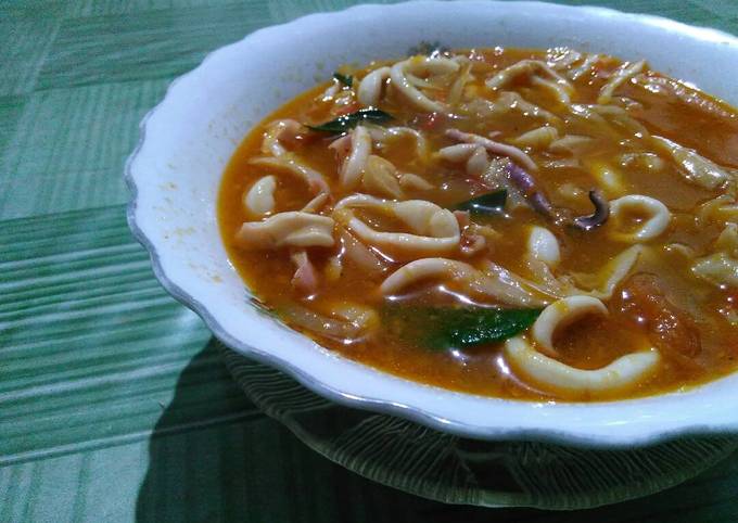 Sotong jamur kuah pedas