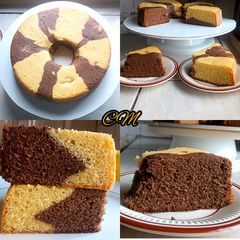 A picture of How to make a marble pound cake.