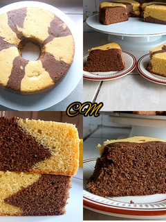 A picture of How to make a marble pound cake.