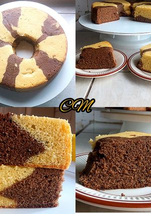 A picture of How to make a marble pound cake.