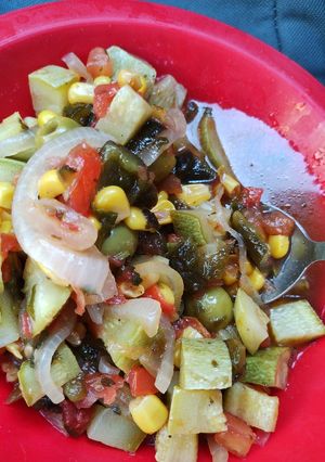 Una foto de Colache, un guiso de calabacitas