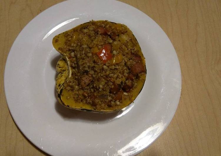 Easiest Way to Prepare Any-night-of-the-week Stuffed Sweet Dumpling Squash with Sausage