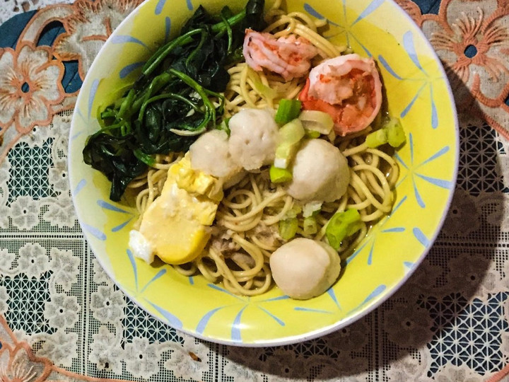 Resep Mi Kangkung Kuah Udang, Lezat