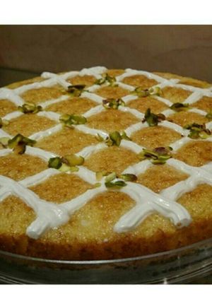 صورة لوصفة بسبوسة بالقشطة