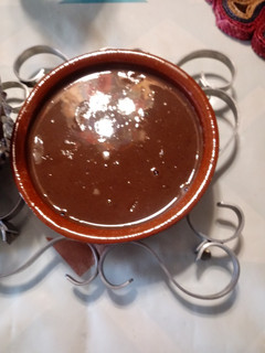 Una foto de Natilla de cacao y mango
