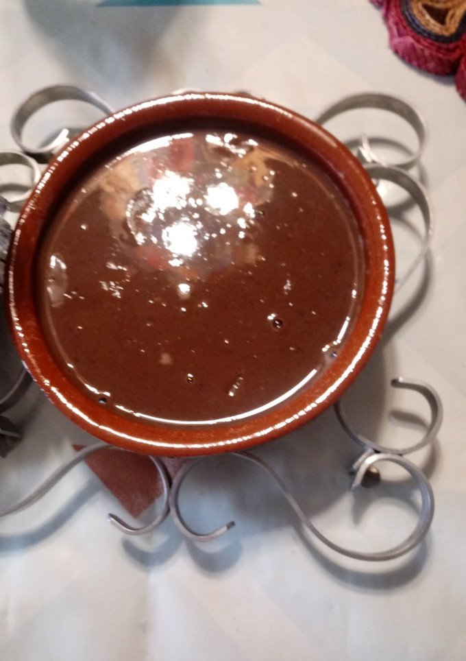 Una foto de Natilla de cacao y mango