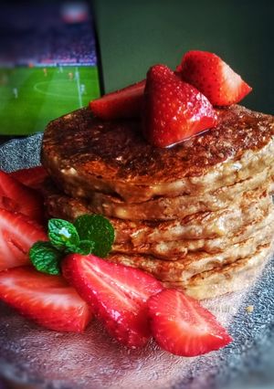 Una foto de Pancakes de banana y avena (sin azúcar y harina refinada)