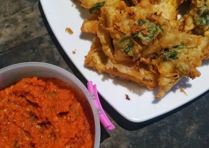 Tempe goreng + sambal bacem