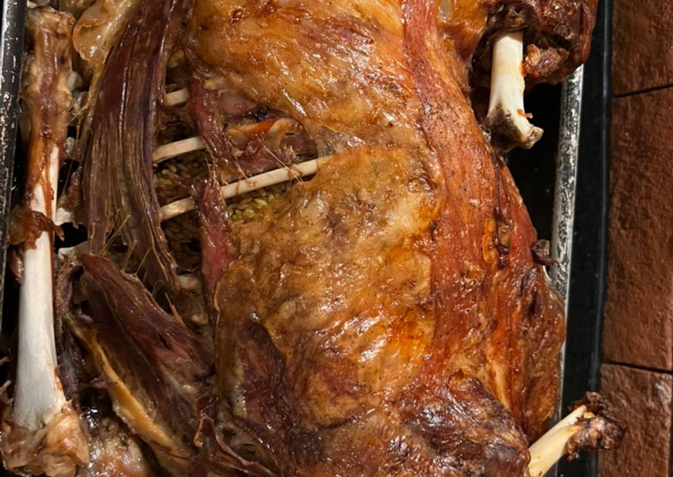 Cordero relleno al horno