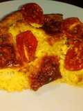 Budín o Pastel de Choclo con Cebolla, Queso y Tomates Cherry