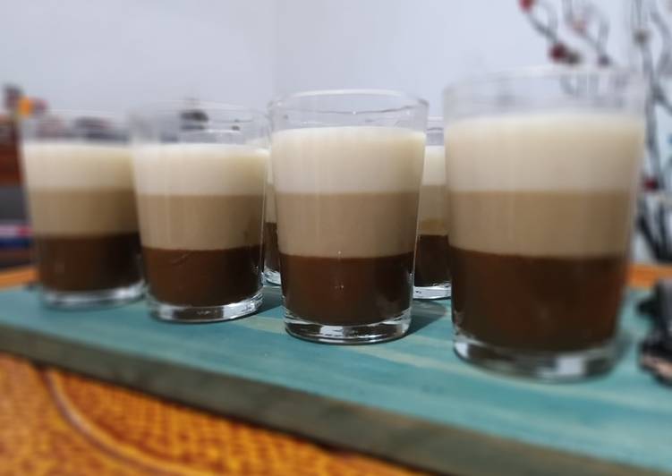 Puding Lapis Cokelat Kopi