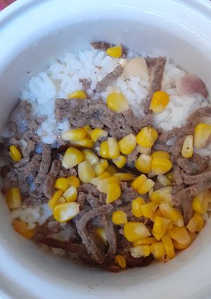 Foto resep Mpasi 7+ (Bubur Uduk Daging Tempe Goreng)