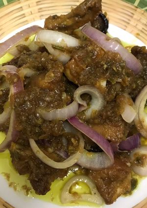 Gambar Ayam Cili Api Hijau Simple