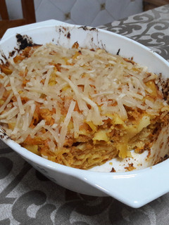 Una foto de Macarrones gratinados sin gluten veganos