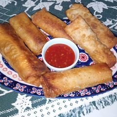 A picture of Chinese Curry Potato Spring Rolls.