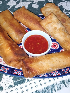 A picture of Chinese Curry Potato Spring Rolls.
