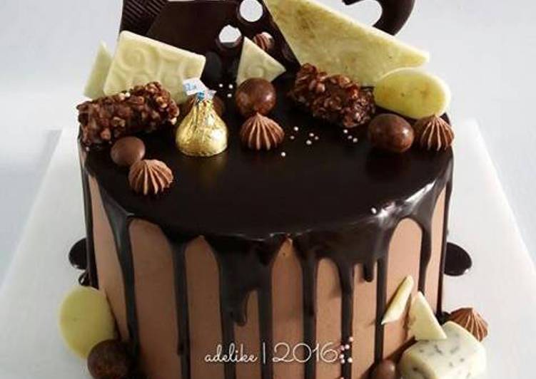 Cara menghias kue tart || Choco Drip Cake