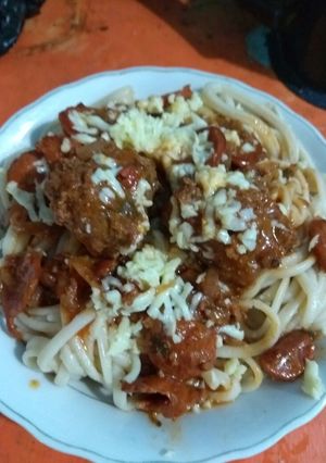Una foto de Pastas con albóndigas al ron