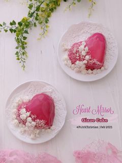 Foto resep Heart mirror Glaze Cake
