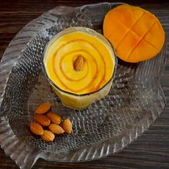 A picture of Mango Badam Lassi.