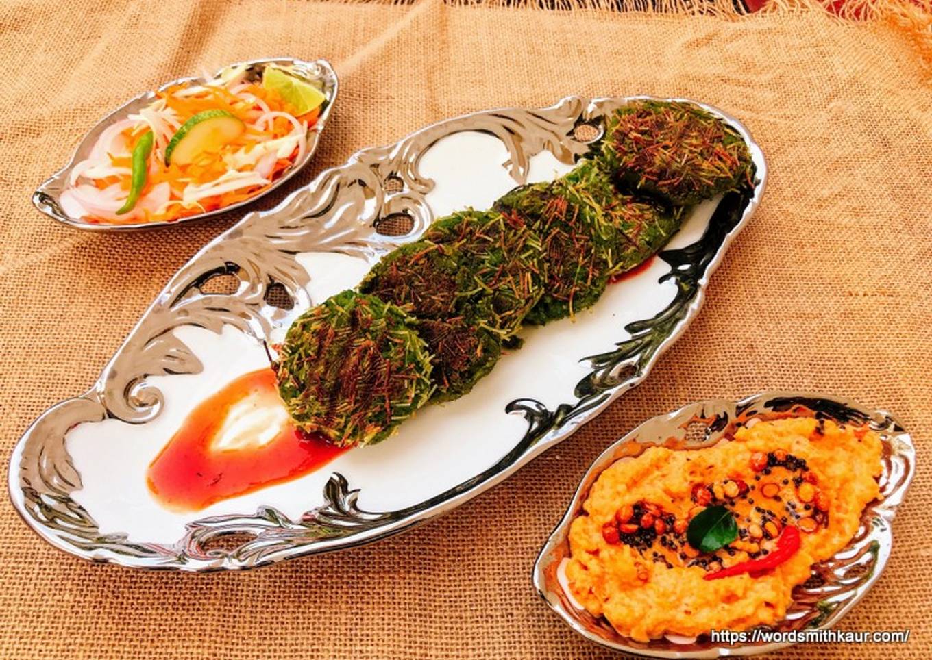 Spinach, Chickpeas, Banana Patties Stuffed with Mozzarella