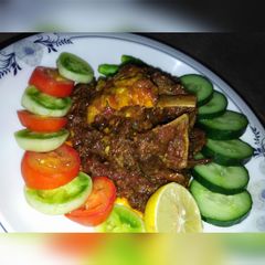 A picture of Punjabi Karela gosht.