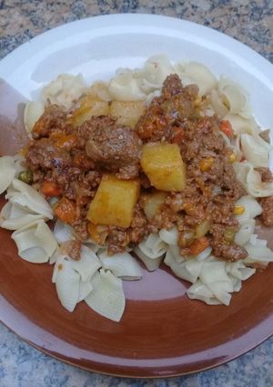 A picture of This is my favourite dish love pasta with mince.