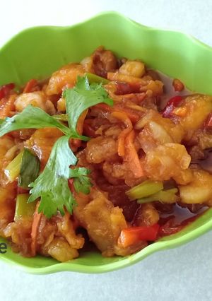 Foto resep Udang Goreng Tepung Asam Manis