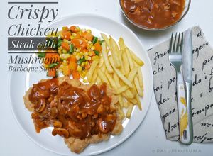 Foto resep Crispy Chicken Steak with Mushroom Barbeque Sauce