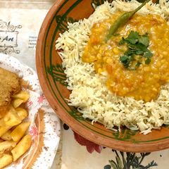 A picture of Special Daal Mix with Zeera rice.