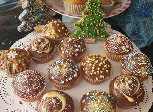 Foto principal de Magdalenas con chocolate decoradas para Navidad