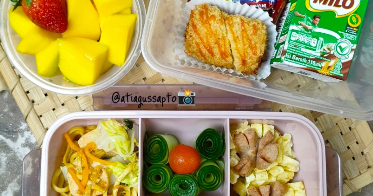 Bekal sekolah, Mie goreng sayuran (917)