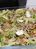 Guarnición de pasta y verduras para carnes