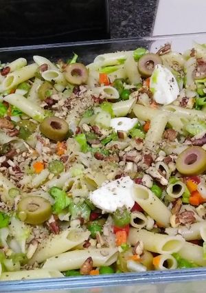 Una foto de Guarnición de pasta y verduras para carnes