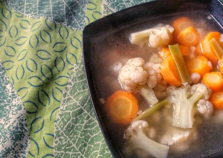 Recipe of Any-night-of-the-week Cauliflower and Carrots Clear Soup